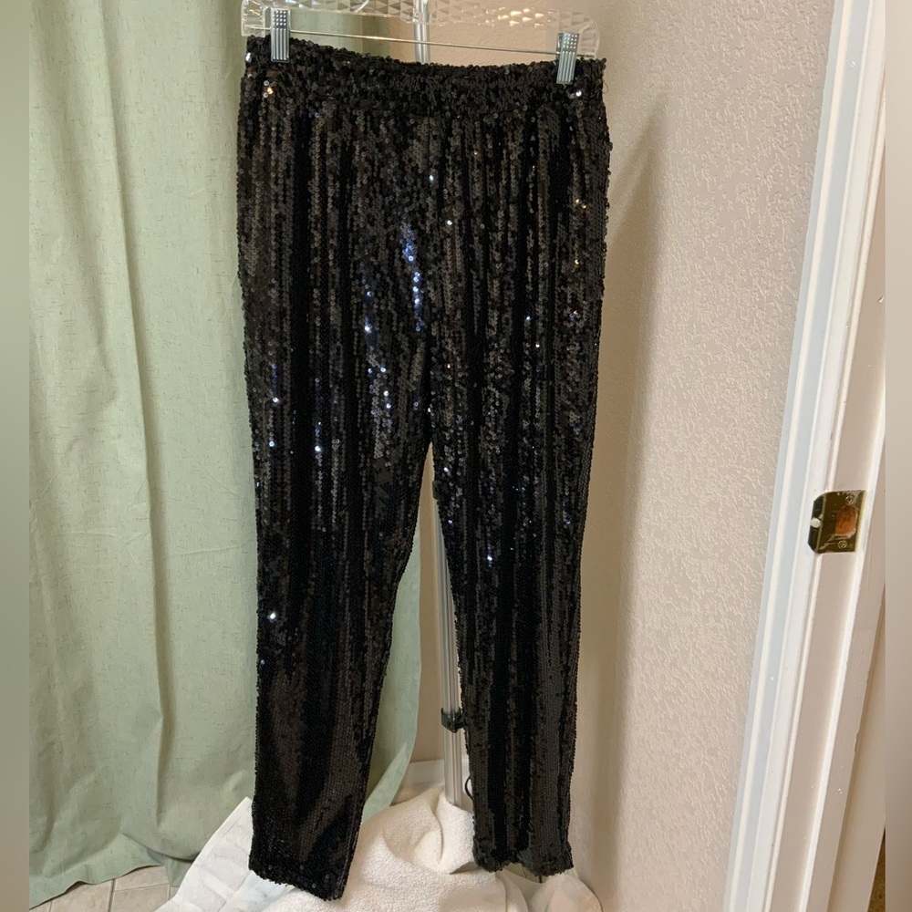 Black Sequin Pants - New with Tags